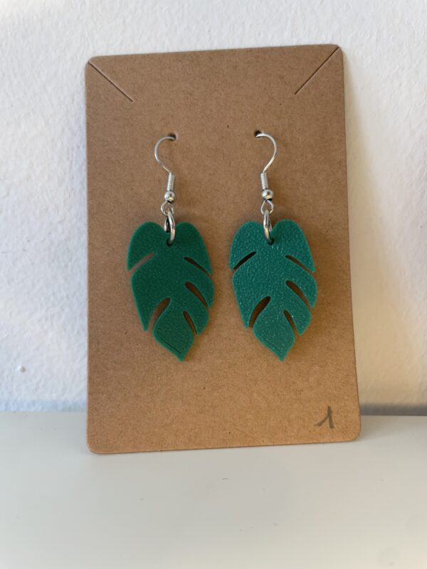 🌿 Jungle Vibes – Monstera oorbellen (3D-geprint) - Afbeelding 2