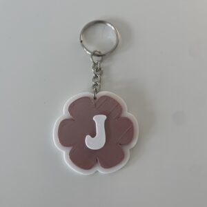 🌸 Bloemenletter – Sleutelhanger met jouw initiaal